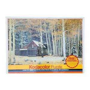 Vtg Kodacolor Puzzle 1000pc Aspen Cabin Kodak #77777 RoseArt Factory Sealed NIB